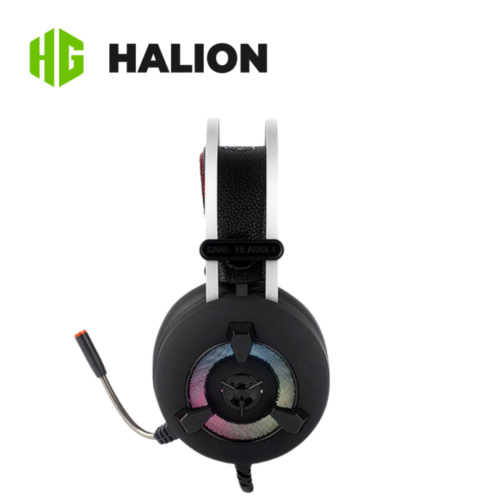 1-106.png Audífono Halion con micrófono, conexión USB, control de volumen y luz LED RGB, Negro | HA-Z40
