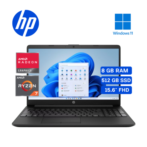 Laptop HP 15-GW0013LA, Ryzen 7 3700U, 8GB, SSD 512GB, Windows 10 Home | 15F74LA