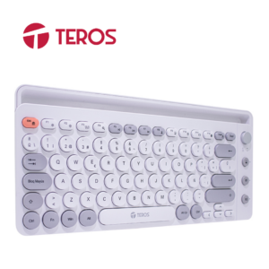 Teclado Inalámbrico TEROS TE-4070S, 2.4 GHz, Bluetooth 3.0/5.2, 80 Teclas, Blanco | TE-4070S