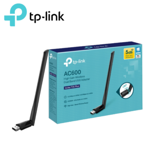 TP-Link adaptador USB inalámbrico AC600 antena 5 dBi doble banda | Archer T2U Plus