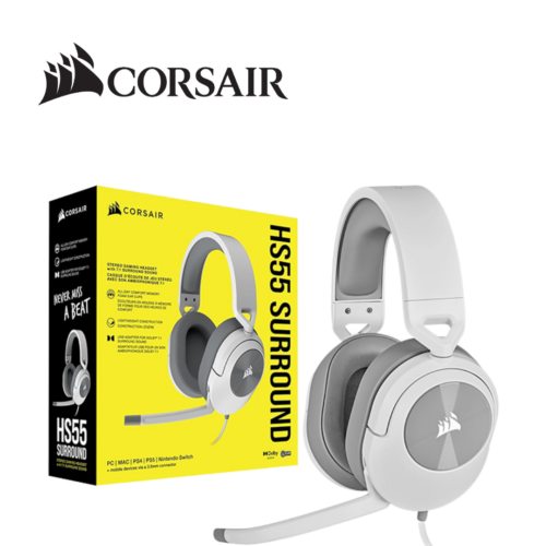 Auricular Gaming Corsair HS55 Surround, Blanco | CA-9011390-WW
