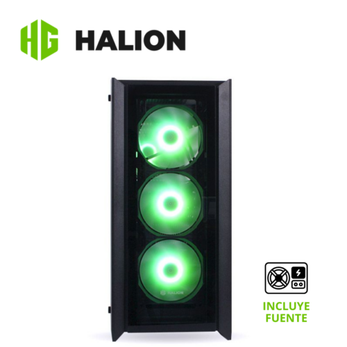 1-279.png Case Gamer Halion Titan 104, Negro, 600W, 4xRGB, Vidrio con Rejilla | Titan 104