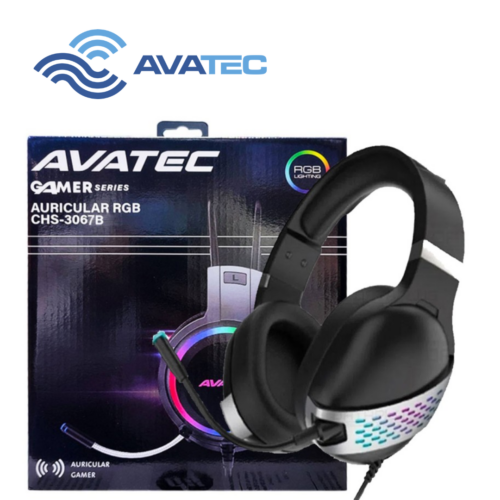 Auricular Avatec Gaming, Negro con Gris, LED RGB | CHS-3064BS