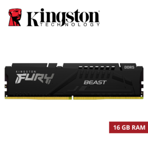 Memoria Ram Kingston Fury Beast, 16GB DDR5 5600MHz | KF556C40BB-16
