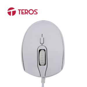 Mouse Óptico Teros 800-1200-1600 DPI, 4 Botones, Blanco | TE-1225S