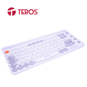Teclado Inalámbrico TEROS TE-4070S, 2.4 GHz, Bluetooth 3.0/5.2, 80 Teclas, Blanco | TE-4070S
