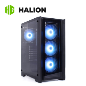 Case Gamer Halion Titan 104, Negro, 600W, 4xRGB, Vidrio con Rejilla | Titan 104