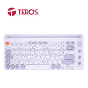 Teclado Inalámbrico TEROS TE-4070S, 2.4 GHz, Bluetooth 3.0/5.2, 80 Teclas, Blanco | TE-4070S