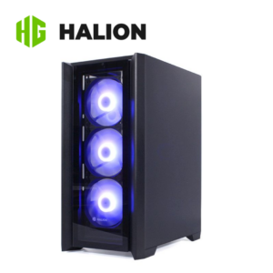 Case Gamer Halion Titan 104, Negro, 600W, 4xRGB, Vidrio con Rejilla | Titan 104