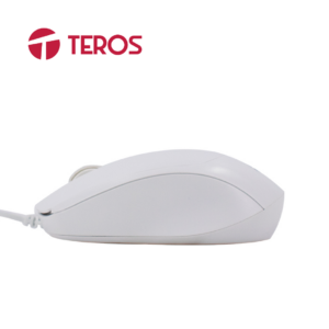 Mouse Óptico Teros 800-1200-1600 DPI, 4 Botones, Blanco | TE-1225S