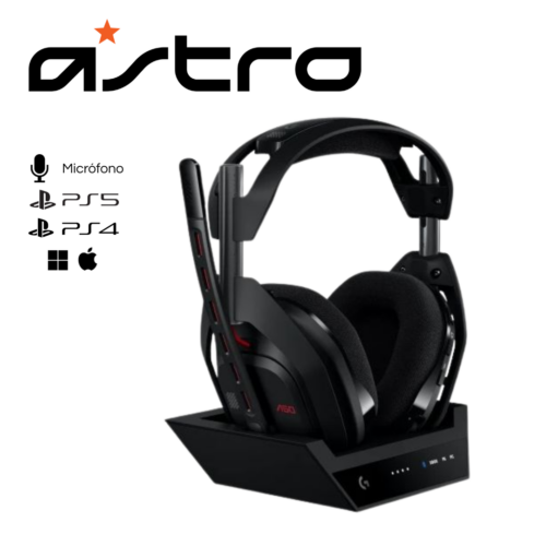 Astro audífono con micrófono (A50) Lightspeed/BT PS5/PC/Xbox PlaySync audio + base black | 939-002217