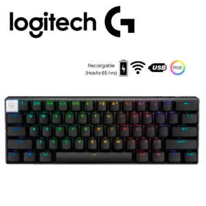 G733-1-20.png Teclado Logitech Pro X 60 Lightspeed ,65 HRS, Bluetooth Óptico RGB, Negro | 920-011902