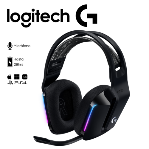 G733-1.png Auriculares inalámbricos Logitech G733 Lightspeed - Negro | 981-000863