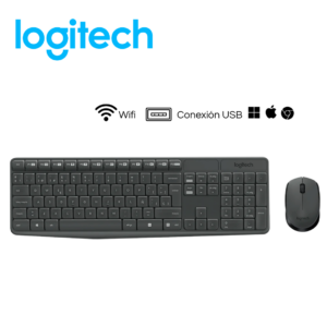 H151-1-17.png Kit teclado y mouse inalámbrico Logitech MK235, USB, negro, 2.4GHz | 920-007901