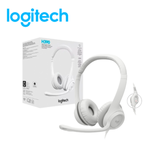 Audífono Logitech H390 con Micrófono, USB, Blanco | 981-001285
