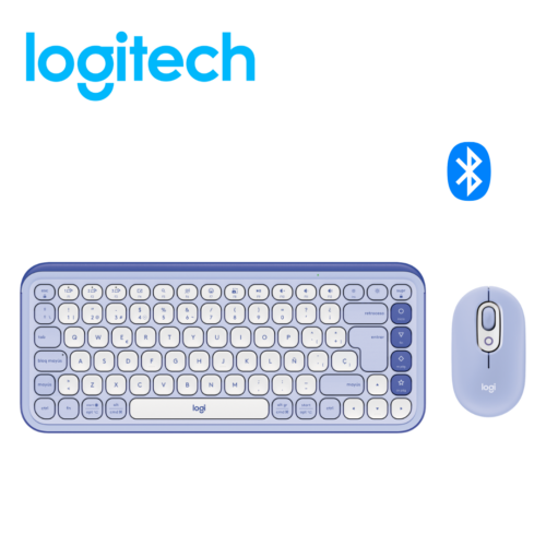 Teclado Logitech + Mouse Pop Icon Bluetooth/Wireless SP / Copilot / Lilac | 920-013054