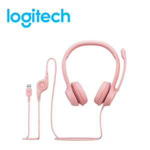 H151-3-22.png Audífono c/micrófono Logitech H390, USB, cancelación de ruido, rosado | 981-001280