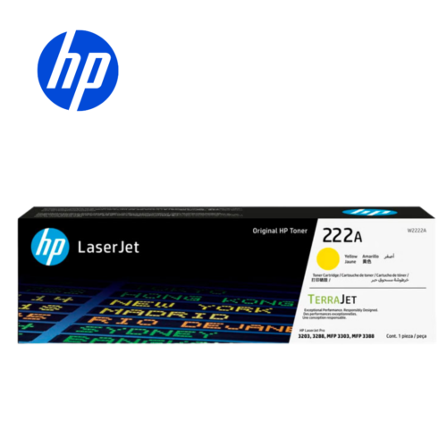 Tóner HP 222A, Amarillo (LaserJet 3203/3288/MFP 3303/3388), 1200 páginas | W2222A